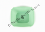 Green rectangular dish with 'HX Fashion' logo on a white background