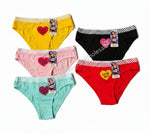 Women's Heart Graphic Stripe Panel Cotton Bikini Brief Wholesale