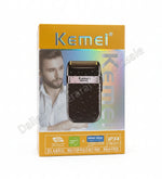 Kemei shaver packaging with a man's face on a white background