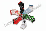 Set of colorful children's socks with various designs on a white background, featuring the brand 'Dallas General'.