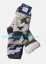 Men's Thermal Fur-Lined Socks - Camouflage Pattern Winter Wool Socks Wholesale