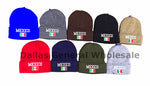 Mexico Flag Embroidered Sherpa Cuff Beanies - Fleece Insulated Winter Hats Wholesale