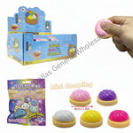 Colorful mini dumplings with packaging and a hand holding one, labeled 'DM-4/384PCS'.