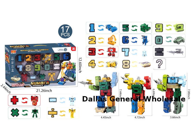 Wholesale Number Transformer Robot Collection Set Vehicles to Robots