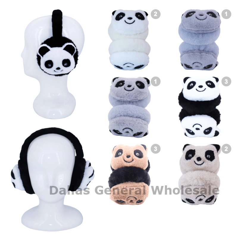 Panda Bear Plush Ear Muffs Wholesale