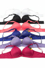 Collection of colorful bras on a white background with 'Dallas General Wholesale' branding.
