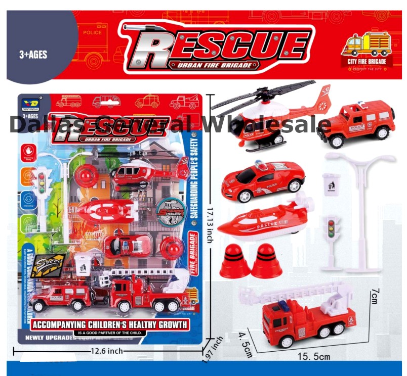 Wholesale Rescue Urban Fire Brigade Playset with Vehicles and Station