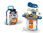 A children's space-themed toy set shown on a white background, including a suitcase-style storage case and a multi-level play station with astronauts, vehicles, and accessories. 