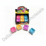 Colorful Squeez Ball toys in packaging with dimensions and product details.