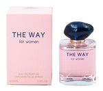 Perfume bottle and packaging of 'The Way for women' on a white background