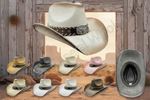 Collection of cowboy hats with a belt and buckle wholesale