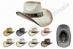 Unisex Longhorn Buckle Straw Cowboy Hats Wholesale | Whipstitch Band & Star Studs