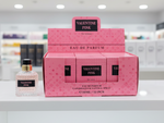 Display box of Valentine Pink Eau de Parfum with a small bottle in front