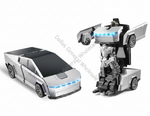 A silver and black futuristic transforming vehicle toy shown in both car and robot forms on a plain white background, with a diagonal 'Dallas General Wholesale' watermark across the center.