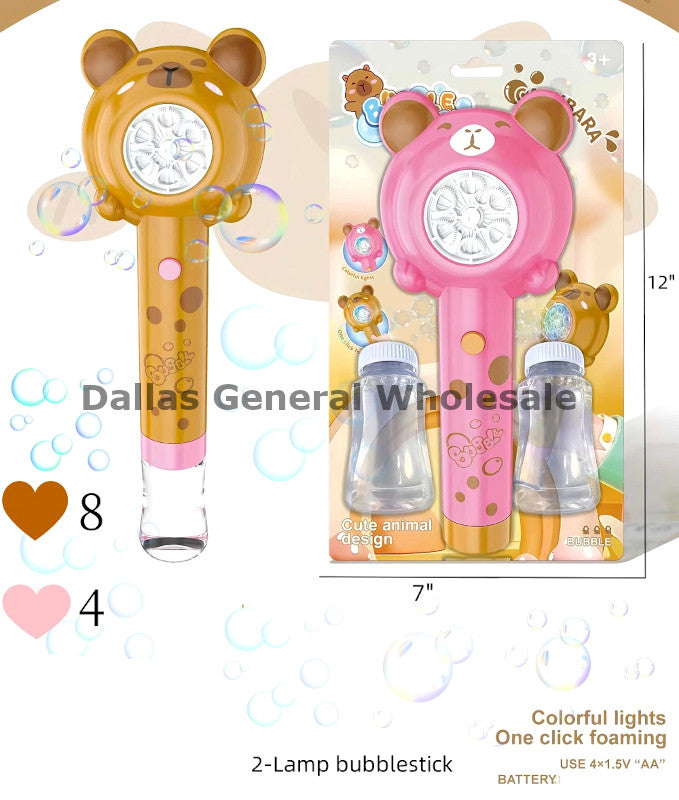 Light Up Capybara Bubble Blower Wand Wholesale