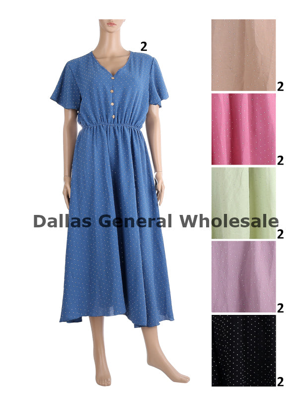 Women's Cute Polka Dot Midi Dress Wholesale