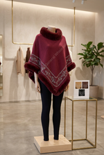 Women's Faux Fur Trim Ponchos Wholesale