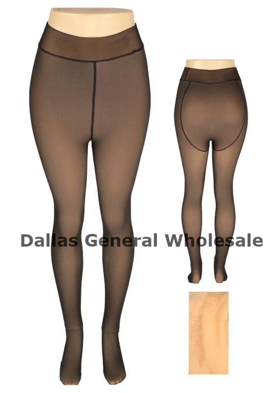 Women's Fleece-Lined Sheer Tights - Thermal Hosiery Leggings with Control Top Wholesale