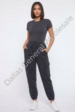 Women's Fleece-Style Cargo Joggers Wholesale