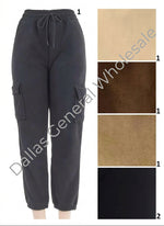 Women's Fleece-Style Cargo Joggers Wholesale