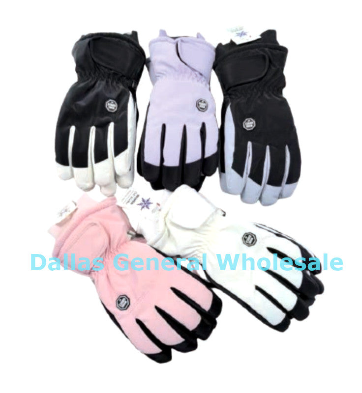 Women's Insulated Touchscreen Ski Gloves - Two-Tone Winter Sport Gloves Wholesale
