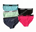 Women's "Love" Heart Waistband Cotton Bikini Brief Wholesale
