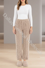 Women's Plush Cable Knit Pajama Pants Wholesale
