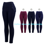 Women's Premium Fleece-Lined Pull-On Pants - High-Waist Thermal Leggings with Pockets