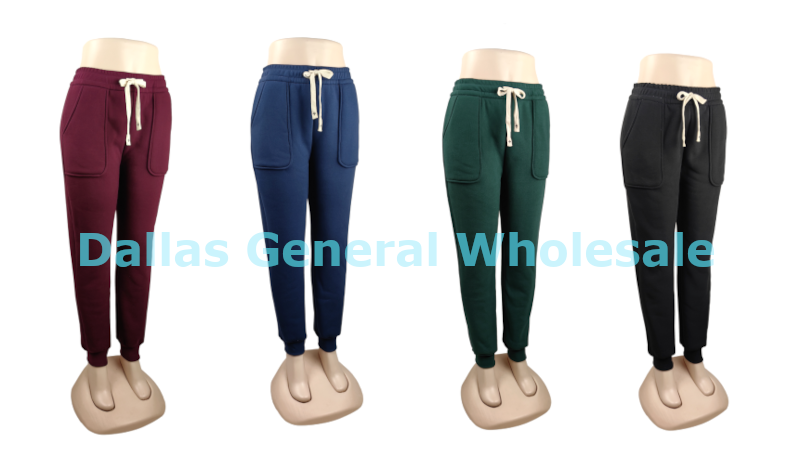 Women's Premium Winter Fleece-Lined Cargo Joggers - Thermal Sweatpants Wholesale