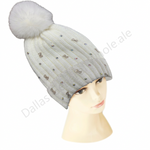 Women's Rhinestone Bow Beanie Wholesale