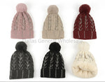 Women's Rhinestone Cable Knit Beanie Wholesale