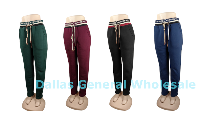 Women's Winter Fleece-Lined Jogger Pants - Thermal Sweatpants with Drawstring Wholesale