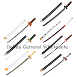 Collection of various swords on a white background with 'Dallas General Wholesale' branding.