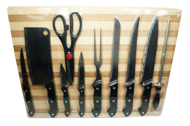 Uniqueware 11 pc Knife Set with Cutting Board