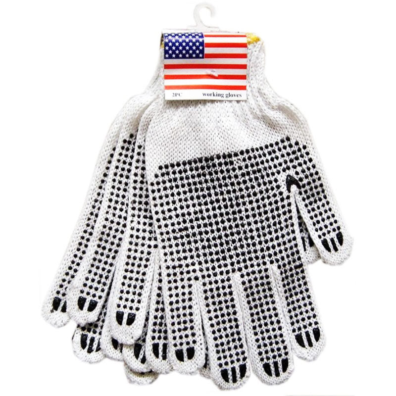 String Knit Work Gloves-PVC - Dallas General Wholesale