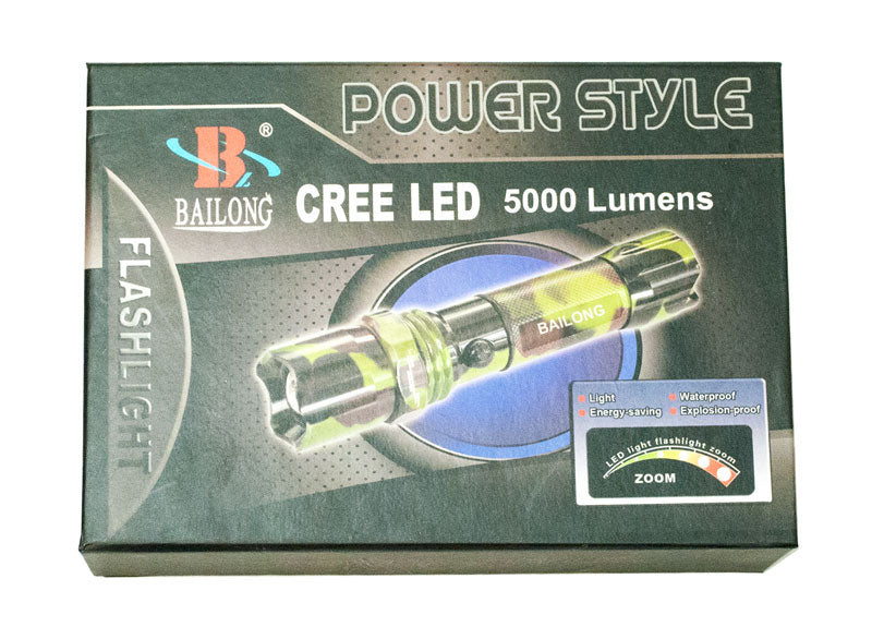 bailong cree rechargeable flashlight light 5000 Lumen Zoomable Flashlight