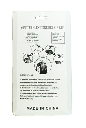 6 PC Tubeless Tire Repair Kit - Dallas General Wholesale