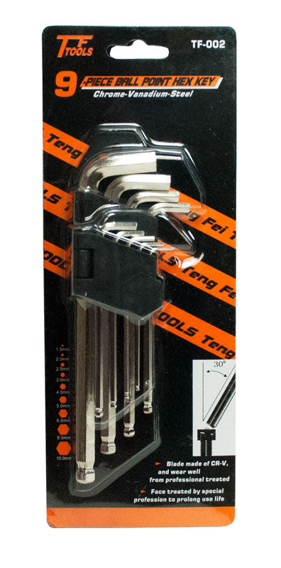 9 PC Ball Point Hex Key Wrench Set - Dallas General Wholesale