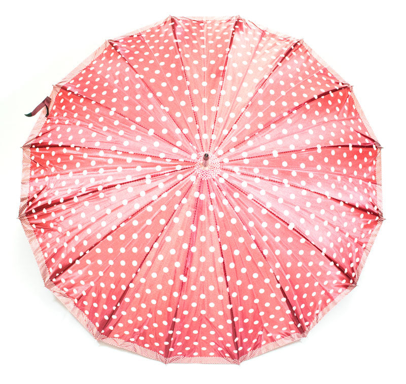 Satin Silk Adults Automatic Printed Umbrellas - Dallas General Wholesale