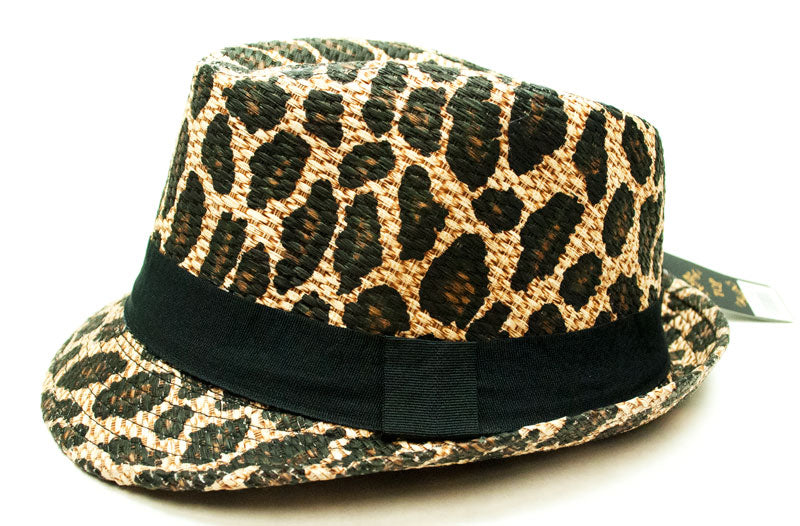 Leopard Print Fedora Hats - Dallas General Wholesale