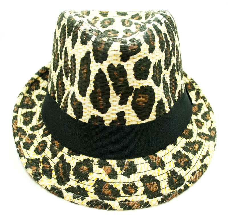 Leopard Print Fedora Hats - Dallas General Wholesale