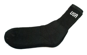 Men USA Black Casual Crew Socks - Dallas General Wholesale
