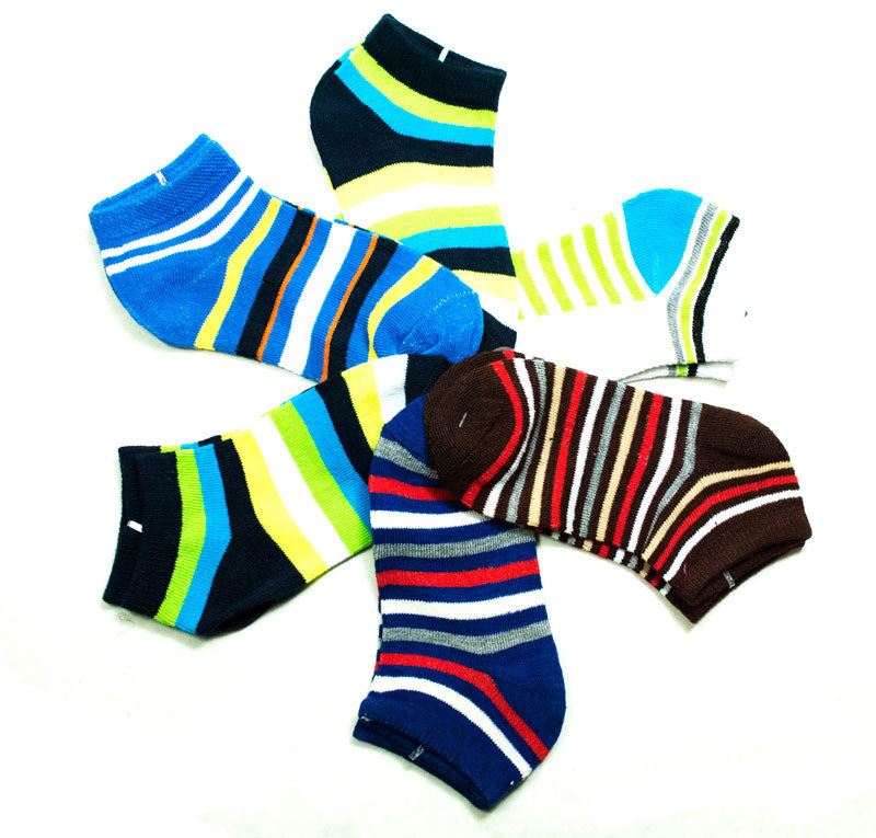 Boy's Stripe Ankle Socks - Dallas General Wholesale