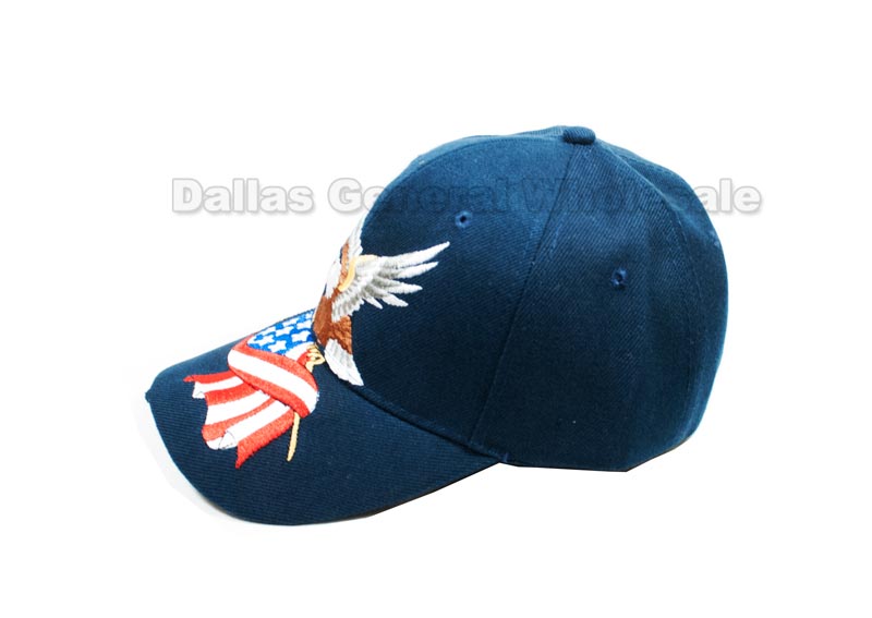 American Flag w/ Eagle Baseball Caps Wholesale - Dallas General Wholesale