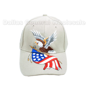 American Flag w/ Eagle Baseball Caps Wholesale - Dallas General Wholesale