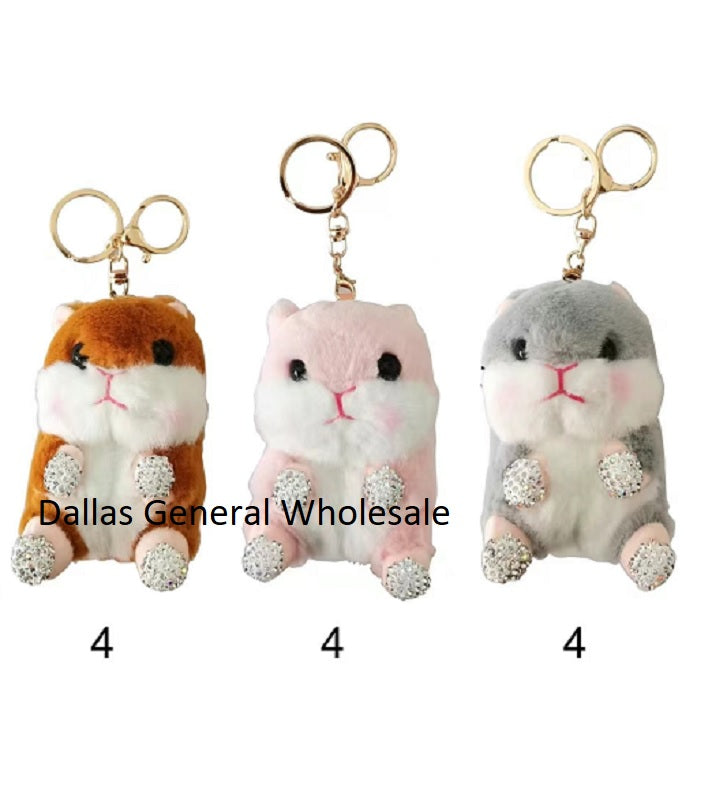 Cute Plushy Bling Bling Hamsters Keychains Wholesale