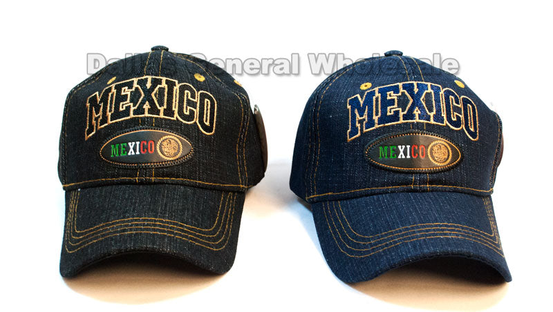 "Mexico" Casual Denim Baseball Caps Wholesale - Dallas General Wholesale