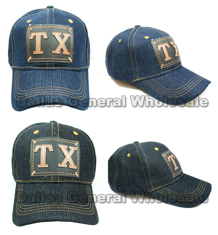 "TX" Casual Denim Baseball Caps Wholesale - Dallas General Wholesale