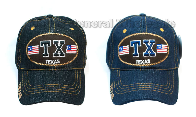"Texas" Adults Casual Denim Caps Wholesale - Dallas General Wholesale