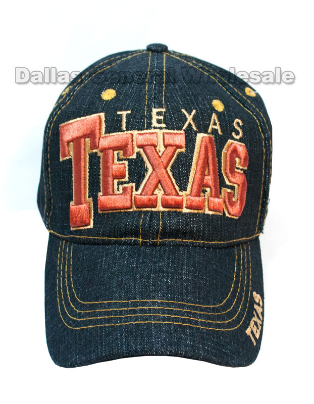 Adults Texas Casual Denim Caps Wholesale - Dallas General Wholesale